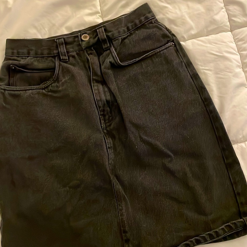 Vintage black denim skirt